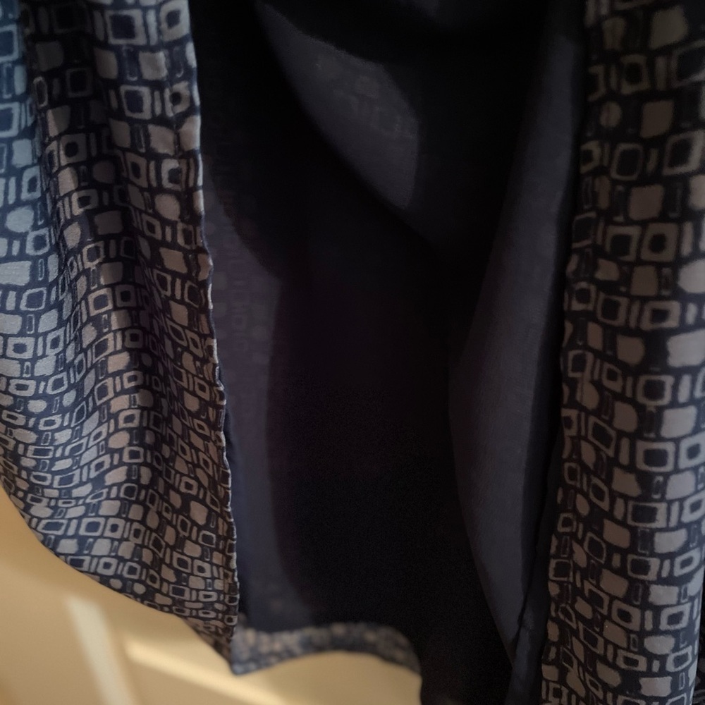 ๐ฉถSIGRID OLSEN SIGNATURE Boutique Dress Blue on Blue long open cut sleeves SZ XL - Picture 8 of 13
